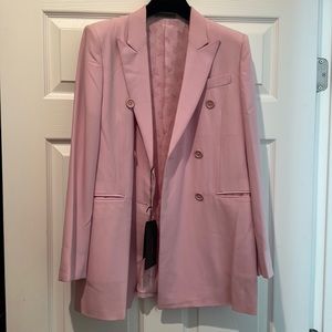Bottega Venetta women's pink long double breasted blazer